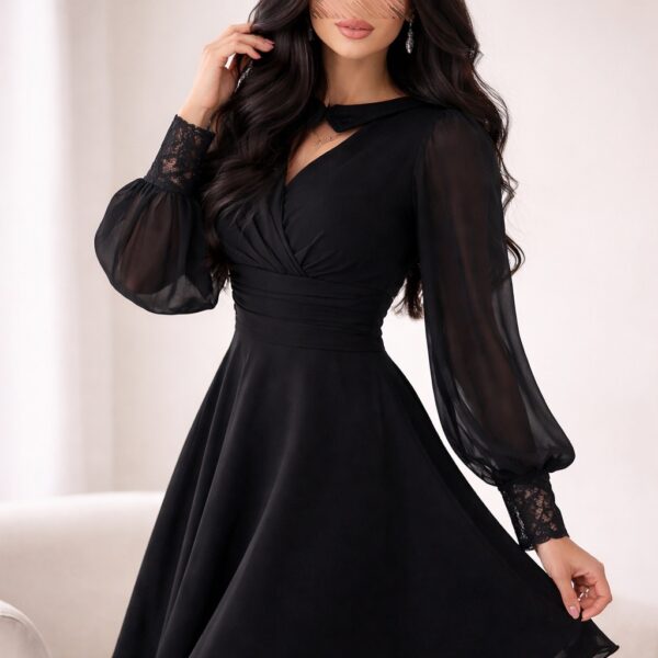 black chiffon dress
